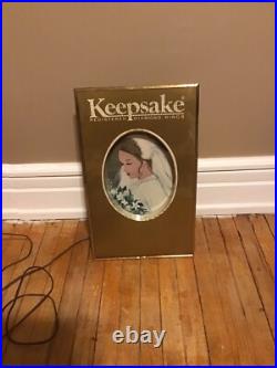 Vintage 1950's Keepsake Diamonds Advertising Sign Working RARE