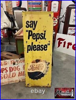 Vintage 1950's PEPSI COLA Sign