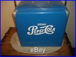 Vintage 1950's Pepsi Cola Soda Pop Picnic Cooler Embossed (Drink Pepsi Cola)