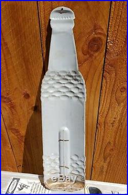 Vintage 1950's SUN CREST Tin Thermometer Bottle Sign ROBERTSON USA Original