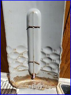 Vintage 1950's SUN CREST Tin Thermometer Bottle Sign ROBERTSON USA Original