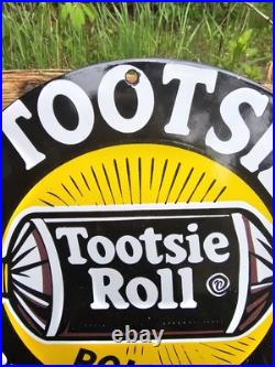 Vintage 1950's Tootsie Roll Candy Porcelain Sign America's Favorite Candy Vintage 1950's Tootsie Roll Candy Porcelain Sign America's Favorite Candy