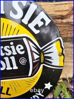 Vintage 1950's Tootsie Roll Candy Porcelain Sign America's Favorite Candy