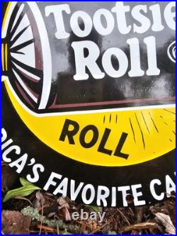 Vintage 1950's Tootsie Roll Candy Porcelain Sign America's Favorite Candy Vintage 1950's Tootsie Roll Candy Porcelain Sign America's Favorite Candy