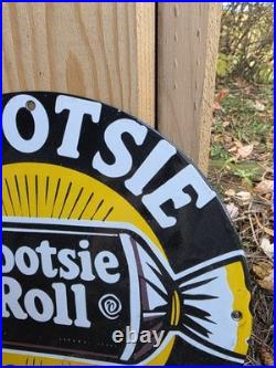 Vintage 1950's Tootsie Roll Candy Porcelain Sign America's Favorite Candy 12 Vintage 1950's Tootsie Roll Candy Porcelain Sign America's Favorite Candy 12