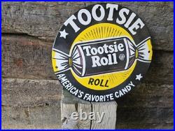 Vintage 1950's Tootsie Roll Candy Porcelain Sign America's Favorite Candy 12 Vintage 1950's Tootsie Roll Candy Porcelain Sign America's Favorite Candy 12