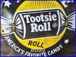 Vintage 1950's Tootsie Roll Candy Porcelain Sign America's Favorite Candy 12 Vintage 1950's Tootsie Roll Candy Porcelain Sign America's Favorite Candy 12