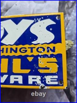 Vintage 1950's Toys Porcelain Sign Stahl's Hardware 10×5