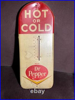 Vintage 1950s 1960s Original Dr Pepper Thermometer HOT OR COLD Sign Vintage 1950s 1960s Original Dr Pepper Thermometer HOT OR COLD Sign