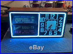 Vintage 1950s ACTION AD Electric NEON Rotating SIGN Advertising OLD CLOCK Works
