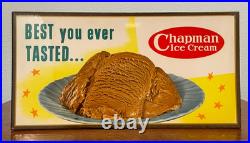 Vintage 1950s Chapman Ice Cream Counter Advertising Sign Best You Ever Tasted