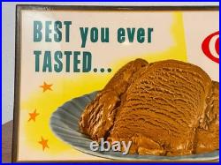 Vintage 1950s Chapman Ice Cream Counter Advertising Sign Best You Ever Tasted
