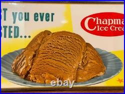 Vintage 1950s Chapman Ice Cream Counter Advertising Sign Best You Ever Tasted