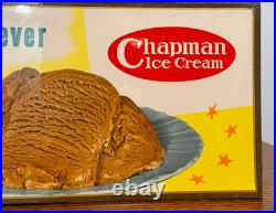 Vintage 1950s Chapman Ice Cream Counter Advertising Sign Best You Ever Tasted
