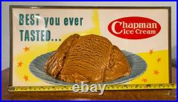 Vintage 1950s Chapman Ice Cream Counter Advertising Sign Best You Ever Tasted