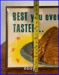 Vintage 1950s Chapman Ice Cream Counter Advertising Sign Best You Ever Tasted