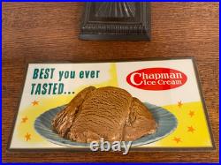 Vintage 1950s Chapman Ice Cream Counter Advertising Sign Best You Ever Tasted
