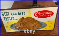 Vintage 1950s Chapman Ice Cream Counter Advertising Sign Best You Ever Tasted