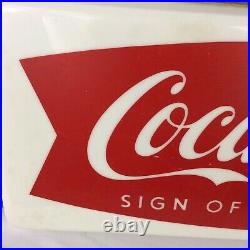 Vintage 1950s Coca Cola Fishtail Store Display Light Sign Of Good Taste Soda Pop