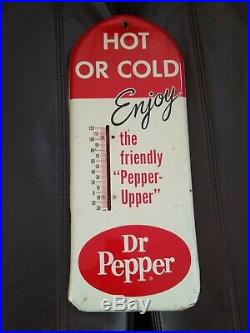 Vintage 1950s Dr. Pepper Hot Or Cold Thermometer Sign