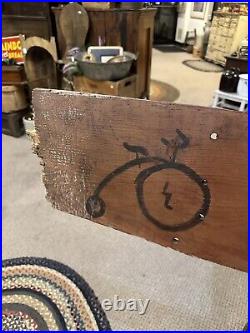Vintage 1950s Joey's After School Bicycle Repairs Wooden Trade Advertising Sign