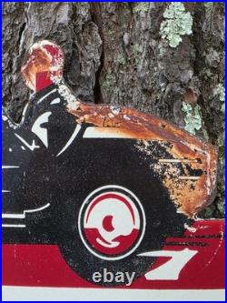 Vintage 1950s Mobiloil Double Sided Flange Advertising Sign 14 X 10