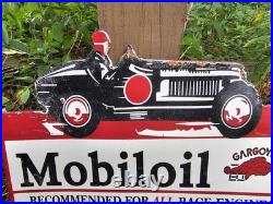 Vintage 1950s Mobiloil Double Sided Flange Advertising Sign 14 X 10 Vintage 1950s Mobiloil Double Sided Flange Advertising Sign 14 X 10