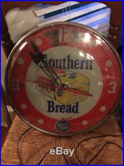 Vintage 1950s Pam Southern Bread Advertising Wall Clock Sign