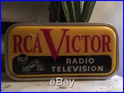 Vintage 1950s RCA Victor Radio Television Double Sided Light Up Sign Nipper Dog