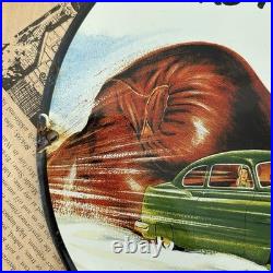 Vintage 1951 Texaco Packs Punch Oil Company 12 Inch Porcelain Enamel Sign