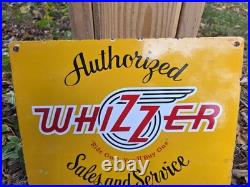 Vintage 1952 Whizzer Sales & Service Porcelain Enamel Sign Scooter 16 X 12 Vintage 1952 Whizzer Sales & Service Porcelain Enamel Sign Scooter 16 X 12
