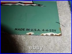 Vintage 1953 Texaco Marine Motor Oil Boats Seagulls 22 Porcelain Metal Gas Sign