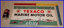 Vintage 1953 Texaco Marine Motor Oil Boats Seagulls 22 Porcelain Metal Gas Sign