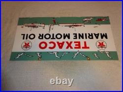 Vintage 1953 Texaco Marine Motor Oil Boats Seagulls 22 Porcelain Metal Gas Sign