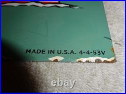 Vintage 1953 Texaco Marine Motor Oil Boats Seagulls 22 Porcelain Metal Gas Sign