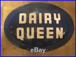Vintage 1954 Dairy Queen Convex Ice Cream Milk Sign Super Scarce Unfindable