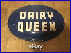 Vintage 1954 Dairy Queen Convex Ice Cream Milk Sign Super Scarce Unfindable
