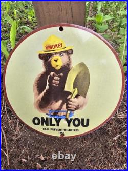 Vintage 1954 Smokey Bear Porcelain Sign Old Forest Service Prevent Wildfires 10 Vintage 1954 Smokey Bear Porcelain Sign Old Forest Service Prevent Wildfires 10
