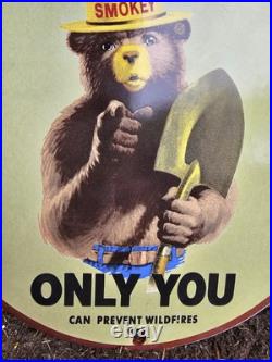 Vintage 1954 Smokey Bear Porcelain Sign Old Forest Service Prevent Wildfires 10 Vintage 1954 Smokey Bear Porcelain Sign Old Forest Service Prevent Wildfires 10