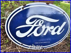 Vintage 1958 Ford Porcelain Sign Auto Parts Dealer Sales Service Dealership 17 Vintage 1958 Ford Porcelain Sign Auto Parts Dealer Sales Service Dealership 17