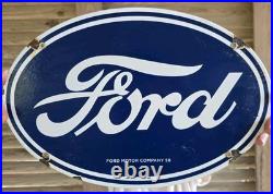 Vintage 1958 Large Ford Porcelain Sign 16.5×11 Vintage 1958 Large Ford Porcelain Sign 16.5×11