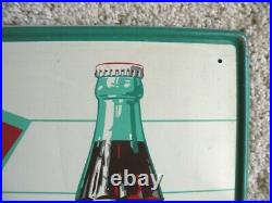 Vintage 1960's Original Fish Tail Coca Cola Sign. 31 3/4 11 3/4