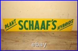 Vintage 1960's Plant Schaaf's Hybrids Seed Corn Farm 20 Metal Sign NICE