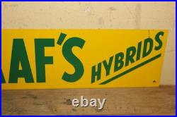 Vintage 1960's Plant Schaaf's Hybrids Seed Corn Farm 20 Metal Sign NICE