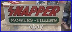 Vintage 1960's Snapper Dealer Mowers Tillers Metal Sign 32X12