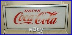 Vintage 1960s Coke Coca Cola Soda Metal Case Lighted Hanging Advertising Sign