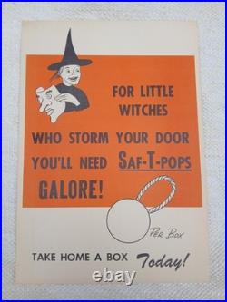 Vintage 1960s SAF-T-POPS Halloween Store Advertisement Sign Display RARE 14×10 Vintage 1960s SAF-T-POPS Halloween Store Advertisement Sign Display RARE 14×10