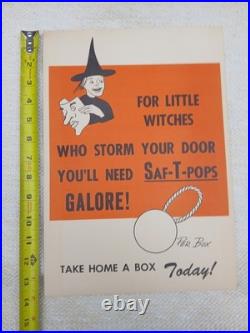 Vintage 1960s SAF-T-POPS Halloween Store Advertisement Sign Display RARE 14×10 Vintage 1960s SAF-T-POPS Halloween Store Advertisement Sign Display RARE 14×10