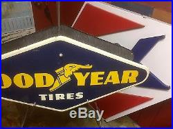 Vintage 1961 Metal Goodyear Tire Display Sign Gas Oil Gasoline Service Station