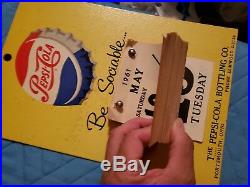 Vintage 1961 PEPSI COLA CALENDAR SODA POP ADVERTISING CARDBOARD SIGN